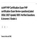 AANP FNP Certification Exam  FNP certification Exam Review questions&lpar;Latest 2026&sol; 2027 Update&rpar; 100&percnt; Verified Questions & Answers &vert; Grade A