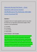 Maternity Nursing Final Exam &mdash; Exam &NewLine;Questions with Correct Answers &NewLine;&lpar;VerifiedAnswers&rpar; Plus Rationales 2026 Q&A &NewLine;Instant Download PDF