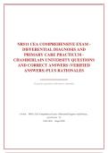 NR511 CEA COMPREHENSIVE EXAM &ndash; DIFFERENTIAL DIAGNOSIS AND PRIMARY CARE PRACTICUM &ndash; CHAMBERLAIN UNIVERSITY QUESTIONS AND CORRECT ANSWERS &lpar;VERIFIED ANSW