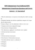 RCFE Administrator Test &lpar;California RCFE  Administrator&rpar; Actual Exam Questions and Correct  Answers &ndash; A&plus; Guaranteed  2027&sol;2028
