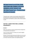 NH State Funeral Law ACTUAL EXAM&NewLine;QUESTIONS AND CORRECT DETAILED&NewLine;ANSWERS LATEST UPDATE THIS&NewLine;&sol;NH State Funeral Law &ndash; Practice Exam&NewLine;Questions & Answers