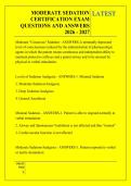 MODERATE SEDATION &NewLine;CERTIFICATION EXAM &NewLine;QUESTIONS AND ANSWERS &NewLine;2026 - 2027