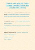 CDA Exam &lpar;New 2026 2027 Update&rpar; Questions & Answers -Grade A- 100- Correct &lpar;Verified Solutions&rpar;