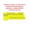 Phlebotomy Certification Exam &vert; Study Guide&comma; Practice Questions & Verified Answers 2026&sol;2027