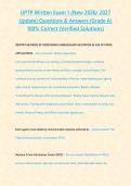 UPTP Written Exam 1 &lpar;New 2026&sol; 2027 Update&rpar; Questions & Answers &lbrace;Grade A&rcub; 100&percnt; Correct &lpar;Verified Solutions&rpar;&NewLine;&NewLine;