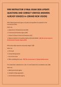 FIRE INSTRUCTOR 3 FINAL EXAM 2026 UPDATE&NewLine;QUESTIONS AND CORRECT VERIFIED ANSWERS&NewLine;ALREADY GRADED A&plus; &lpar;BRAND NEW VISION&rpar;