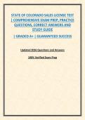 STATE OF COLORADO SALES LICENSE TEST &vert; COMPREHENSIVE EXAM PREP&comma; PRACTICE QUESTIONS&comma; CORRECT ANSWERS AND STUDY GUIDE