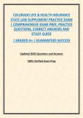 COLORADO LIFE & HEALTH INSURANCE STATE LAW SUPPLEMENT PRACTICE EXAM &vert; COMPREHENSIVE EXAM PREP&comma; PRACTICE QUESTIONS&comma; CORRECT ANSWERS AND STUDY GUIDE