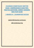 COLORADO COSMETOLOGY WRITTEN EXAM &vert; COMPREHENSIVE EXAM PREP&comma; PRACTICE QUESTIONS&comma; CORRECT ANSWERS AND STUDY GUIDE