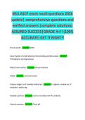 MLS ASCP exam recall questions 2026 update&vert; comprehensive questions and verified answers &lpar;complete solutions&rpar; ASSURED SUCCESS&vert;GRADE A&plus;&excl;&excl; &lpar;100&percnt; ACCURATE&rpar; GET IT RIGHT&excl;&excl; 