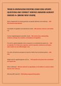 TRADE & KNOWLEDGE ROOFING EXAM 2026 UPDATE&NewLine;QUESTIONS AND CORRECT VERIFIED ANSWERS ALREADY&NewLine;GRADED A&plus; &lpar;BRAND NEW VISION&rpar;