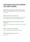 DAVITA RN FINAL EXAM ACTUAL QUESTIONS&NewLine;AND CORRECT ANSWERS