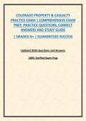 COLORADO PROPERTY & CASUALTY PRACTICE EXAM &vert; COMPREHENSIVE EXAM PREP&comma; PRACTICE QUESTIONS&comma; CORRECT ANSWERS AND STUDY GUIDE