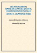 QUIZ BOWL COLORADO &vert; COMPREHENSIVE PRACTICE QUESTIONS&comma; CORRECT ANSWERS AND STUDY GUIDE