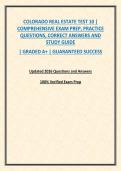 COLORADO REAL ESTATE TEST 10 &vert; COMPREHENSIVE EXAM PREP&comma; PRACTICE QUESTIONS&comma; CORRECT ANSWERS AND STUDY GUIDE