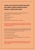 CARDIAC NCLEX EXAM 2026 UPDATE QUESTIONS&NewLine;AND CORRECT VERIFIED ANSWERS ALREADY&NewLine;GRADED A&plus; &lpar;BRAND NEW VISION&rpar;