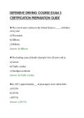 DEFENSIVE DRIVING COURSE EXAM 3&NewLine;CERTIFICATION PREPARATION GUIDE