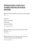 DEFENSIVE DRIVING COURSE EXAM 3&NewLine;EXAMPREP QUESTIONS AND DETAILED&NewLine;SOLUTIONS