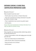 DEFENSIVE DRIVING COURSE FINAL&NewLine;CERTIFICATION PREPARATION GUIDE