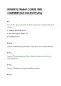 DEFENSIVE DRIVING COURSE FINAL&NewLine;COMPREHENSIVE COURSE REVIEW