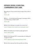 DEFENSIVE DRIVING COURSE FINAL&NewLine;COMPREHENSIVE STUDY GUIDE