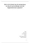 Scheikunde VWO 6 &ndash; Practicum enzymactiviteit &ndash; invloed van temperatuur en pH op de afbraak van kippeneiwit door pepsine