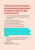 ATI RN Oncology Final Exam &ndash; Questions and Verified Answers with Detailed Rationales &vert; 2026&sol;2027 Q&A &vert; Instant Download PDF
