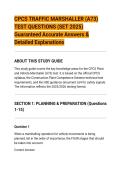 CPCS TRAFFIC MARSHALLER &lpar;A73&rpar;&NewLine;TEST QUESTIONS &lpar;SET 2025&rpar;&NewLine;Guaranteed Accurate Answers &&NewLine;Detailed Explanations