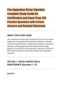 Fire Apparatus Driver-Operator&colon;&NewLine;Complete Study Guide for&NewLine;Certification and Exam Prep 100&NewLine;Practice Questions with Correct&NewLine;Answers and Detailed Rationales