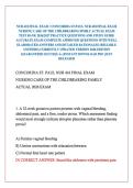 NUR 418 FINAL EXAM &sol; CONCORDIA ST&period;PAUL NUR 418 FINAL EXAM NURSING CARE OF THE CHILDBEARING FIMILY ACTUAL EXAM TEST BANK 2026&sol;2027 PRACTICE QUESTIONS AND STUDY GUIDE ACCURATE EXAM COMPLETE APPROVED QUESTIONS WITH WELL ELABORATED ANSWERS AND DETAILED RATION