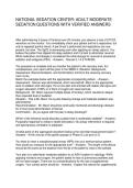 NATIONAL SEDATION CENTER ADULT MODERATE SEDATION QUESTIONS WITH VERIFIED ANSWERS