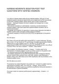 NURSING MODERATE SEDATION POST TEST QUESTIONS WITH VERIFIED ANSWERS