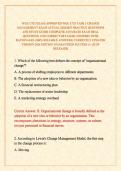 WGU C721 EXAM &sol;APPROVED WGU C721 TASK 1 CHANGE MANAGEMENT EXAM ACTUAL 2026&sol;2027 PRACTICE QUESTIONS AND STUDY GUIDE COMPLETE ACCURATE EXAM REAL QUESTIONS AND CORRECT DETAILED ANSWERS WITH RATIONALES &lpar;100&percnt; RELIABLE ANSWERS&rpar; CURRENTLY UPDATED VERSION 2026 ED