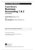 Solutions Manual for Frank Wood's Business Accounting 1 & 2&comma; 10th Edition &vert; Frank Wood & Alan Sangster &vert; Comprehensive Accounting Solutions Guide
