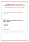MINNESOTA ASSISTED LIVING DIRECTOR &NewLine;COMPETENCY EXAMINATION 300 MULTIPLECHOICE &NewLine;QUESTIONS WITH ANSWERS AND RATIONALES 