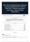 WGU D236 Pathophysiology Objective Assessment Questions & Answers 2026&sol;2027 Western Governors University Latest Verified &lpar;Rationales&rpar;