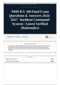 NIMS ICS-300 Final Exam Questions & Answers 2026-2027 Incident Command System Latest Verified &lpar;Rationales&rpar;