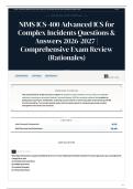 NIMS ICS-400 Advanced ICS for Complex Incidents Questions & Answers 2026-2027 Comprehensive Exam Review &lpar;Rationales&rpar;