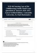 NUR 418 Nursing Care of the Childbearing Family Final Exam Questions & Answers 2026&sol;2027 Latest Verified Edition Concordia University&comma; St&period; Paul &lpar;Rationales&rpar;