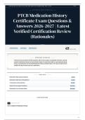 PTCB Medication History Certificate Exam Questions & Answers 2026-2027 Latest Verified Certification Review &lpar;Rationales&rpar;