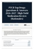 PTCB Top Drugs Questions & Answers 2026-2027 High-Yield Medication Review &lpar;Rationales&rpar;