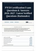 PTCB Certification Exam Questions & Answers 2026-2027 Latest Verified Questions &lpar;Rationales&rpar;
