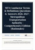 MTA Conductor Terms & Definitions Questions & Answers 2026&sol;2027 Metropolitan Transportation Authority Comprehensive Edition &lpar;Rationales&rpar;