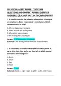 FBI Special Agent Phase I Test Exam Questions and Correct Answers
