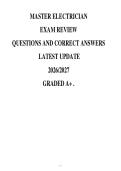 MASTER ELECTRICIAN&NewLine;EXAM REVIEW&NewLine;QUESTIONS AND CORRECT ANSWERS&NewLine;LATEST UPDATE&NewLine;2026&sol;2027&NewLine;GRADED A&plus; &period;