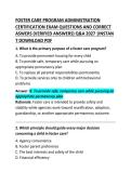 Foster Care Program Administration Certification Exam Questions and Correct Answers