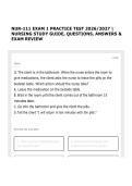 NUR-111 EXAM 1 PRACTICE TEST 2026&sol;2027 &vert; NURSING STUDY GUIDE&comma; QUESTIONS&comma; ANSWERS & EXAM REVIEW