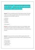 NR 546 Final Exam &ndash; Advanced Psychopharmacology &NewLine;for the PMHNP &ndash; &lpar;2026&rpar; Actual Questions & Answers &NewLine;&lpar;Chamberlain&rpar; 100&percnt; Guarantee Pass