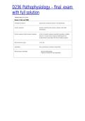 D236 Pathophysiology - final  exam with full solution