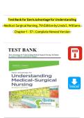 Test Bank For Study Guide for Understanding Medical Surgical Nursing Seventh Edition by Linda S&period; Hopper&comma; Paula D&period;&semi; Williams&vert;&vert;ISBN NO&colon;10&comma;1719644594&vert;&vert;ISBN NO&colon;13&comma;978-1719644594&vert;&vert;All Chapters&vert;&vert;Complete Guide A&plus;